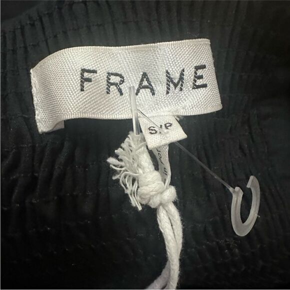 FRAME Women’s Halter Jumpsuit Straight Leg Front Zip Plissé Trim Size Small - Picture 8 of 10